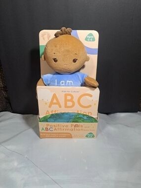 Kids for Culture 10" Baby Doll with ABC Board Book, Brown Skin-Tone, 2 Piece Set